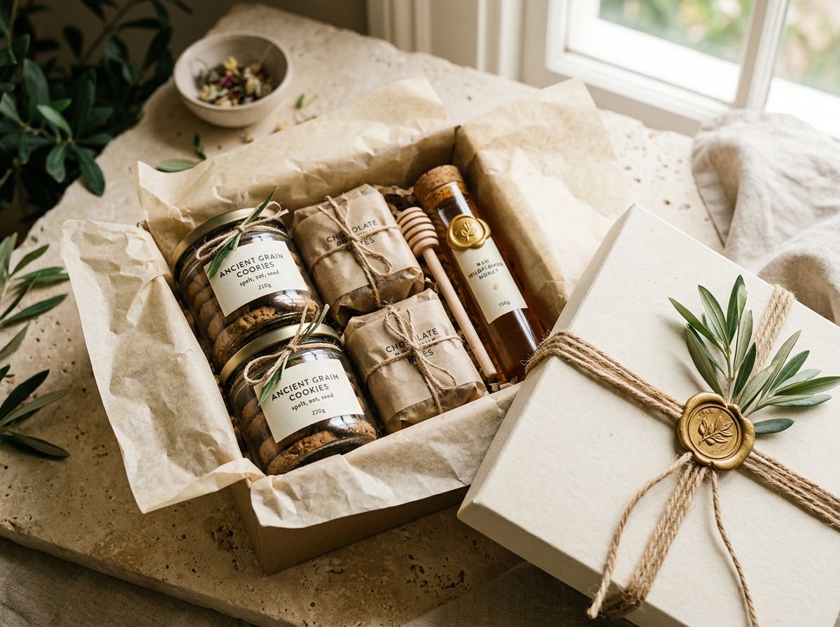 Twinvel custom gift hamper — artisan baked goods beautifully packaged