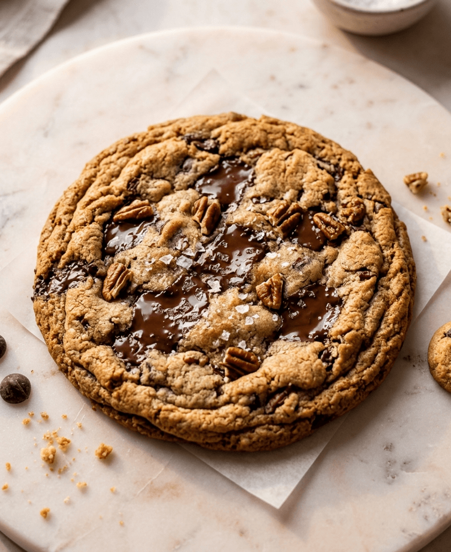 Fresh cookies baking in slow stone oven with golden warmth